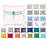 Tropik Home Decorative Square Pillow Case Throw Cushion Cover for Sofa Bedroom with Invisible Zipper, 45x45cm (18x18) Dragon Fly
