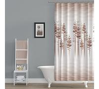 Tropik Home Extra Long Fabric Bathroom Shower Curtain, 180cm Wide by 200cm Drop, Mystical Pine Forest