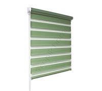 Tropik Home Green Day and Night Zebra/Vision Window Roller Blind, Choice of 16 Width Sizes, 70cm Wide (+4.5cm fittings)