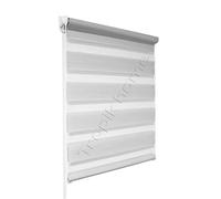 Tropik Home Grey Day and Night Zebra/Vision Window Roller Blind, Choice of 16 Width Sizes, 100cm Wide (+4.5cm fittings)