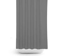 Tropik Home Grey Extra Wide Fabric Shower Curtain 240cm Wide by 180cm Drop