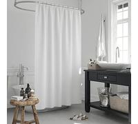 Tropik Home Narrow Width Extra Long White Bathroom Shower Curtain Wide 90cm by 190cm Drop
