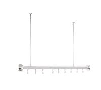 Tropik Home NEW CHROME SHOWER CURTAIN RAIL ROD, L OR U SHAPE, CORNER POLE TRACK WITH HOOKS AND CEILING 2 SUPPORTS