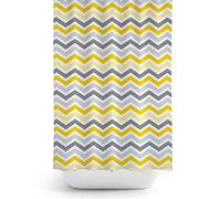 Tropik Home New Funky Zig Zag Bathroom Extra Long and Wide Fabric Shower Curtain, 240cm Wide x 200cm Drop