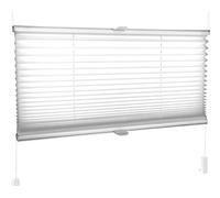 Tropik Home Pleated Blinds 18 Width Sizes, 6 Colours Easy Fit Install Plisse Conservatory Blinds, White, 45cm Wide by 100cm Drop