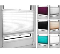 Tropik Home Pleated Blinds 18 Width Sizes, 6 Colours Easy Fit Install Plisse Conservatory Blinds, White, 120cm Wide by 100cm Drop