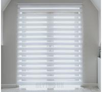 Tropik Home Quality White Zebra/Vision Window Roller Blind, Choice of 16 Width Sizes, 70cm Wide (+4.5cm fittings)