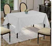 Tropik Home Rectangular Extra Large Grey Polyester Tablecloth with Damask Design, available in 6 Sizes (160 x 360cm)