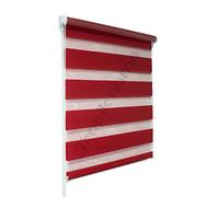 Tropik Home Red Day and Night Zebra/Vision Window Roller Blind, Choice of 16 Width Sizes, 45cm Wide (+4.5cm fittings)