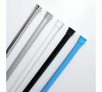 Tropik Home Spring Tension Curtain Rods Non Rust Non-slip No Drill, Adjustable for Window or Shower Curtain in Black, Chrome White or Blue (Black, 80cm - 130cm 1pcs)