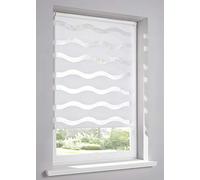 Tropik Home Wave 3D White Dual Zebra Window Roller Blinds, 16 Width Sizes, 150cm Drop, 84cm Wide (33")
