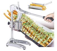 Troqullium Manual Long French Fries Squeezer, 30cm Stainless Steel Mashed Potato Extruder, 12 Holes Manual Commercial Super Long French Fries Flour Making Machine