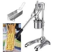 Troqullium Manual Long Fries Maker Machine, 12 Holes Stainless Steel Potato Strips Machine Fried Chips Squeezer Extruder, 30cm Potato Strips Machine