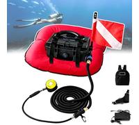 Troqullium Portable underwater air supply system, 52 L/min, 60-70 min runtime, waterproof design, for Recreational diving, spearfishing and snorkeling, etc(Red)