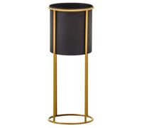 TROSA LARGE BLACK AND GOLD FLOOR STANDING PLANTER