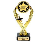 TroShow Employee of the month Gold trophy award 185mm Free Nameplate Engraving -cll-