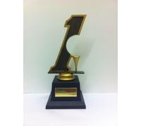 TroShow Golf Hole In One Trophy Award Black Base Antique Gold Golf Ball Holder 180mm Free Engraving T9982-TWT