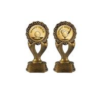TroShow Longest Drive and Nearest the Pin Golf Trophy Award Twin Pack 160mm Antique Gold Coloured Resin Free Engraving -RFH006-CL-LD-NTP-GOLD