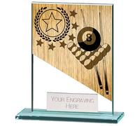 TroShow Mustang Pool Jade Glass Trophy Award 110mm Pool Award Free Engraving CR22209B-TRD