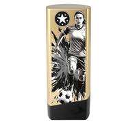 TroShow Prime Heavyweight Female Football Block Trophy Award Gold and Black Weighted Plastic Award 190mm - 7.5 inches Girl of the Game Player of the Match Free Engraving PA26237B-TRD