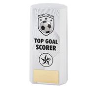 TroShow Tri Stars Heavyweight Top Goal Scorer Football Block Trophy Award White Weighted Plastic Award 152mm - 6 inches Free Engraving JR1-29FP25A - TD