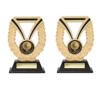 TroShow Twin Pack Longest Drive & Nearest The Pin Golf Gold & Black trophy award 160mm free Engraving-RSR600-CL