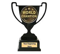 TroShow World Champion Black metal Cup Trophy Award 140mm Free Engraving-