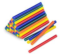 TROTEC Hot Glue Stick Set Multicoloured, 50 Pieces (Ø 11 mm), Blue, red, Orange, Yellow, Green (Each 10 Pieces), Blueberry
