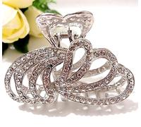 TROTH FASHION Metal Antique Silver Plated Hair Clips Women, Crystal Rhinestone Hair Claw, Diamante Hair Clamp, Anti Slip Large Claw Clips for Thin & Thick Hair, Hair Styling Accessories Women