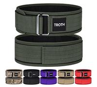 TROTH Weight Lifting Belt - Premium Self-Locking Back Support Belt for Women - Weightlifting Belt for Men - Gym belt for CrossFit, Powerlifting, Deadlift, Olympic Lifts and Squats