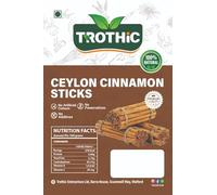Trothic Spices Ceylon Cinnamon Sticks Authentic True Sri Lankan Dalchini Quills Roll - 200g