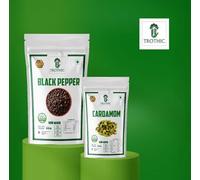 Trothic Spices Combo | Black Pepper 100Gm | Hari Elaichi Cardamom 100Gm | Whole Spices