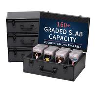 Trotianingyu Graded Card Storage Box, 4 Row Top Loader Design - 160+ Capacity Durable PSA Card Storage & Sports Card Organizer Slab for Your Collection - For Baseball, Football, TCG, MTG Cards