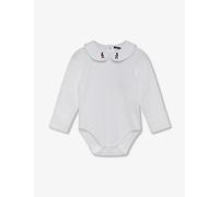 Trotters Trotters Milo Guardsman-Embroidered Stretch-Cotton Babygrow 0-24 Months White 18-24 Months