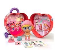 Trotties Mini Lucy with Trolley and Small Suitcase, 1 Doll with Clothes and Accessories, 2 Background Scenarios and Stickers, Store and Take Anywhere, 4 Models, 3 Years and Above