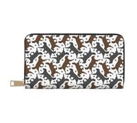 Trotting Flat Coated Retrievers Paw Long Faux Leather Clutch Chic Stylish Women'S Wallets For Modern Women Large Capacity Card Holder And Organizer Pockets Durable Purse Handbag For Everyday Travel