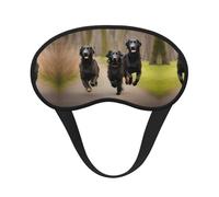 Trotting Flat Coated Retrievers Paw Print Blackout Sleep Mask - Side Sleeper Eye Cover, Soft Comfort, Perfect for Travel, Meditation
