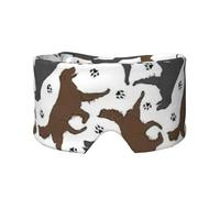 Trotting Flat Coated Retrievers Paw Print Sleep Eye and Ear Muffs Soft Blackout for Adults Kids Comfortable Travel Nap Aid