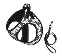 Trotting Flat Coated Retrievers Paw Print Small Dog Harness And Leash Set, Adjustable Soft Vest With 360° Reflective Straps For Cats Puppy