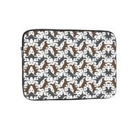 Trotting Flat Coated Retrievers Paw Printed Laptop Bag, 12 inch Laptop Sleeve, Suitable for Travel and Business Trips