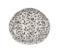 Trotting Flat Coated Retrievers Peacock Reusable Luxury Shower Cap For Women, Double Layers Protective Elastic For Women Spa Salon