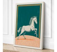 Trotting Horse Vintage Canvas Wall Art Print 30x20 Inch