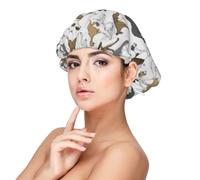 Trotting Whippet Border Pattern,Adjustable Silk Hair Wrap Adult's Satin Sleeping Cap Hair Women's Elastic Sleep Bonnet
