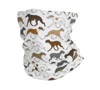 Trotting Whippet Border Pattern,Bandana Neck Gaiters Multifunctional Headwear Scarf Face Shield Headband Neck Warmer Tube