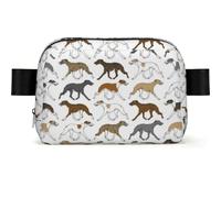 Trotting Whippet Border Pattern, Travel Bum Bag Square Waist Bag Casual Chest Bag Fanny Pack for Men Women