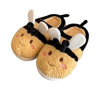 TROTTS Women's Winter Cute Soft Little Bee Slippers Kawaii Fashion House Slippers Warm Fuzzy Fluffy Non-Slip Slippers Thick Lining Memory Foam Shoes (Color : Yellow, Size : 6-6.5UK)