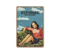 Trouble Ladies Weed Art, Weed Poster, Pin Up Girl, Trippy Wall Art, Tatto Art, Pin Up Art Retro Metal Tin Sign 8X12 Inches
