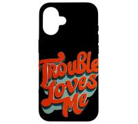 Trouble Loves Me Speech Stamp for Boys and Girls Case for iPhone 16