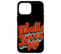 Trouble Loves Me Speech Stamp for Boys and Girls Case for iPhone 16 Pro Max