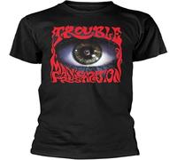 Trouble Manic Frustration Mens T-Shirt Casual Cotton Unisex Tee Tops Black S